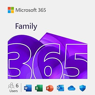 عائلة Microsoft 365 | اشتراك لمدة 12 شهرا | ما يصل إلى 6 أشخاص | Word و Excel و PowerPoint |تطبيقات البث المعززة مع الذكاء الاصطناعي| سعة تخزين سحابية على OneDrive تصل إلى 6 تيرابايت | أجهزة الكمبيوتر