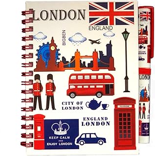 London Souvenir Notebook with Pen British England Icons Notepad A6 Size Notebook Notepad Pen