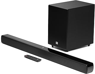 JBL مكبر صوت سينما SB270 2.1 قناة مع مضخم لاسلكي مخرج قوي 220 واط جهوري عميق ومثير دولبي ديجيتال بث بلوتوث اتصال كابل واحد HDMI ARC اسود JBLSB270BLKUK