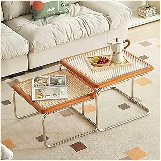 Home Decoration Coffee Table，Rectangular Tea Table，Minimalist Center Table Tea Table，Easy To Assemble Made Of Tempered Glass Suitable For Living Room Office Balcony.(Brown)