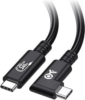 كيبل ماترز [معتمد من USB-IF] كيبل USB 4 بزاوية قائمة 20 جيجابايت في الثانية 6.6 قدم، مع فيديو 8 كيه، شحن 240 واط، متوافق مع كيبل ثاندربولت 4، ايفون 15 برو ماكس، ابل فيجن برو، ماك بوك، اكس بي اس، سيرفس