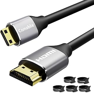 كيبل HDMI الى ميني HDMI بطول 6 قدم، كيبل HDMI الى ميني HDMI عالي السرعة، سلك 2.0 ثنائي الاتجاه، 4K@60Hz، متوافق مع الكاميرا وكاميرا الفيديو والتابلت وبطاقة الرسومات واللابتوب وراسبيري باي زيرو دبليو