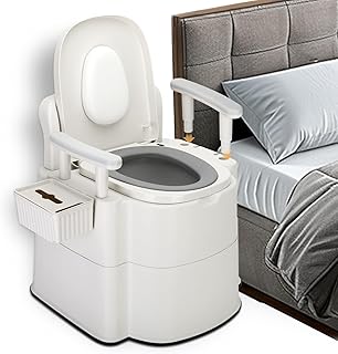 Upgraded Safety Commode Toilet for Elderly and Disabled (520 lbs),Potty Chair for Adults with Detachable Armrest,It's anti-odour potty chair for adults，bedside toilet，Easy Installation