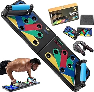 Push Up Board 9 in 1 | Push Up Board for Men & Women | Multi-functional Push Up Bar System | Perfect Pushup Board for Exercise | Home Workout Equipment