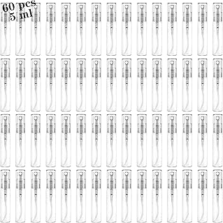 60 قطعة قابلة لإعادة الملء من الزجاج لماكياج شفاف زجاجات بخاخ مستحضرات التجميل, شفاف, 5ml, 5 مل