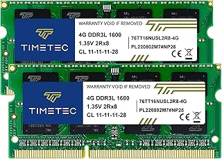 تايم تيك مجموعة ذاكرة RAM 8GB (2×4GB) DDR3L SODIMM من هاينكس لجهاز انتل نوك كيت/ميني PC/ HTPC/NUC بورد 1600MHz PC3L-12800 غير مدعومة بذاكرة مؤقتة 1.35 فولت CL11 2Rx8 ثنائي الرتبة 204 دبوس ترقية (8GB