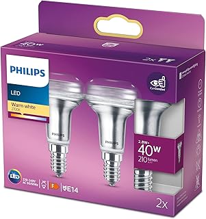 فيليبس مصباح LED عاكس كلاسيكي ممتاز R50 [برغي اديسون صغير E14] 2.8 واط - مكافئ 40 واط، ابيض دافئ (2700 كلفن)، غير قابل للتعتيم