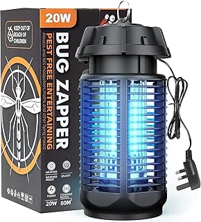 Mosquito Killer, Maproti Electric Mosquito Killer Lamp, 20W UV Light Bug Zapper, 360° Indoor and Outdoor Fly Killing Lamp, 80m² Coverage, Effective Killer for Mosquitoes, Flies, Wasps, Moths