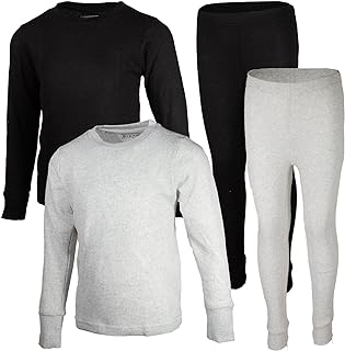 Boys 4-Piece Thermals Set | Long Sleeve Shirt, Pants Ages 1-16