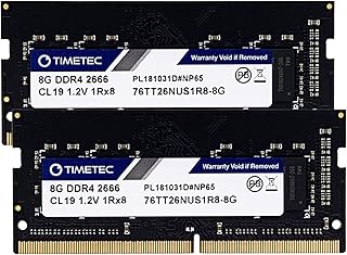 تايم تيك مجموعة 16GB (2 × 8GB) DDR4 2666MHz (DDR4-2666) PC4-21300 (PC4-2666V) غير مخزن مؤقت 1.2 فولت CL19 1Rx8 مرتبة واحدة 260 دبوس SODIMM لابتوب نوت بوك كمبيوتر RAM ترقية وحدة ذاكرة RAM