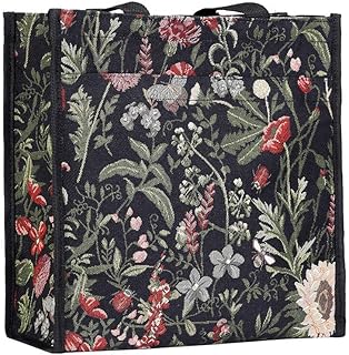 Floral Shopping Tote Bag with Garden Flower Pattern