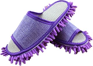 Microfiber Mop Cleaning House Slippers Detachable Mopping Shoes Cleaning Tool Fits Womens Size 5.5-8