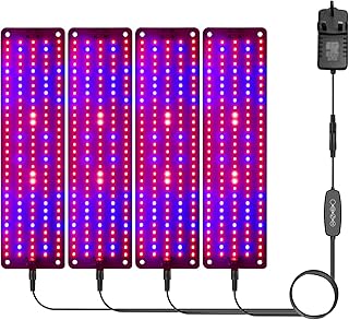 مصباح LED كامل الطيف لنمو النباتات من لابيموس، مصباح مكمل للشتلات والخضار والنباتات العصارية والنباتات الداخلية مع توقيت دورة ذكي 24 ساعة 3612H 6 مستويات قابلة للتعتيم، سحب واحد اربعة