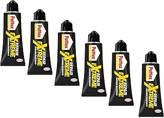 Pattex Repair Extreme, Non-Shrinking and Flexible All-Purpose Adhesive, Temperature Resistant Repair Adhesive, Strong Adhesive for Indoor and Outdoor Use, 6 x 8 g Tube