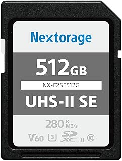 ذاكرة SDXC UHS-II V60 سعة 512GB من العلامة التجارية اليابانية بحد أقصى. سرعة كتابة 100 ميجابايت/ثانية كحد أقصى. سرعة قراءة 280 ميجابايت/ثانية تسجيل 4K NX-F2SE512G/INE ذاكرة بطاقة SD للكاميرا من