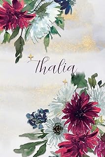 Thalia: Personalized Journal Gift Idea for Women (Burgundy and White Mums)