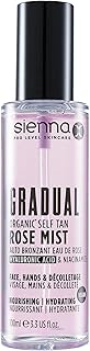 Sienna X Gradual Organic Self Tan Rose Mist Hyaluronic Acid & Niacinamide Facial Tanner