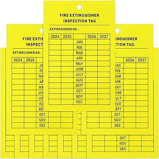 50 قطعة من بطاقات فحص طفاية الحريق الشهرية لتسجيل الصيانة لمدة 4 سنوات لطفاية واعادة الشحن والتفتيش لطفايات الداخلية والخارجية حريق فريندا