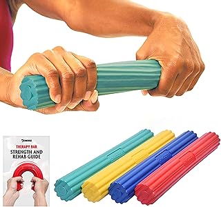 DMoose Flex Resistance Bar for Physical Therapy - Non-Slip Odorless TPE Material - Exercise Bar for Tendonitis, Tennis & Golfers Elbow Rehabilitation - Wrist Strengthener for Forearms & Grip Strength