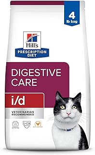 Hill's Prescription Diet i/d Digestive Care Chicken Flavor Dry Cat Food, Veterinary Diet, 4 lb. Bag (Packaging May Vary)