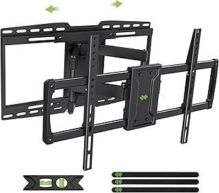 حامل تلفزيون منزلق يثبت على الحائط بحركة كاملة لتلفزيون 32-90 بوصة من يو اس اكس ماونت، حامل تلفزيون مفصلي دوار قابل للامالة والتمديد يحمل حتى 150 باوند، اقصى فيسا 600×400 ملم، مسامير 16/18/24 انش