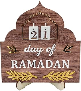 تقويم العد التنازلي لشهر رمضان من الخشب، زينة طاولة متعددة الوظائف، زخرفة رائعة على شكل كنيسة للاحتفالات الاسلامية