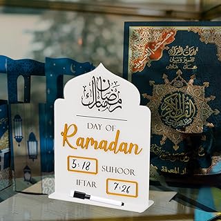 تقويم رمضان مبارك من بي اس اتش واي تي، تقويم عد تنازلي من الاكريليك لديكور المنزل، زينة عيد مكتوبة باليد، ديكورات رمضان للمنزل، زينة رمضان هدية للاطفال (L)