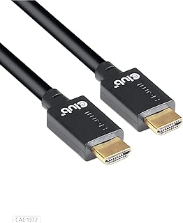 كيبل HDMI فائق السرعة 8K بتردد 60 هرتز حتى 10K بتردد 120هيرتز 2 متر / 6، 56 قدم أسود، ذكر.، لجهاز العرض