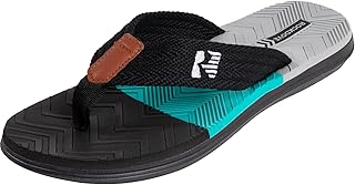 Men's Pierside Color-Blocking Flip-Flop, Turquoise/Black, 11