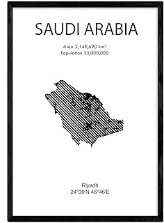 Nacnic of Saudi Arabia - Blades of Countries and Continents of the World - A3 Size Poster with Frame