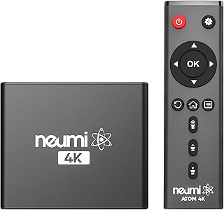 مشغل وسائط رقمي اتوم 4K UHD لمحركات USB وبطاقات SD من نيومي - يقوم بتشغيل مقاطع فيديو 4K 60fps وHEVC H.265 وHDMI وايه في انالوج وخاصية التشغيل التلقائي والتكرار