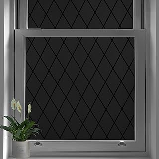 bofeifs Blackout Window Film, Lattice Window Privacy Film, Frosted Glass Static Clings, UV Blocking Decorative Window Tint, Stained Glass Window Coverings for Home Bathroom Door (23.6 x 78.7 in)