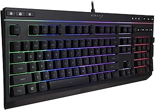 كيبورد العاب الوي كور بغشاء مطاطي وفضاء لوني RGB من هايبر اكس -HX-KB5ME2-، أسود، USB-C