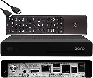 موالف صوت VU+ زيرو اتش دبليو الإصدار 2 - 1 × DVB-S2 FHD، مستقبل اي 2 لينكس، مستقبل يوتيوب ستالايت، وظيفة التسجيل، قارئ بطاقات، مشغل وسائط USB + كيبل HDMI ايزي ماوس، أسود