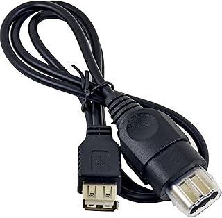 ريسينغ سابليننجز كيبل محول USB انثى للكمبيوتر الشخصي لجهاز تشغيل العاب الفيديو الرقمية اكس بوكس الاصلية الجيل الاول بطول حوالي 30.5 انش (قطعة واحدة)، عدد المنافذ: 1