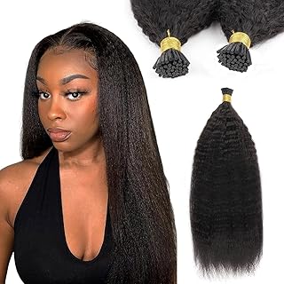 ABH AMAZINGBEAUTY HAIR Straight Human Hair I Tips Thick Natural Soft Straight Human Hair I-Tips Fusion 18 Inch Human Hair Extensions Brazilian Virgin Straight Hair 50 g 50 Strands