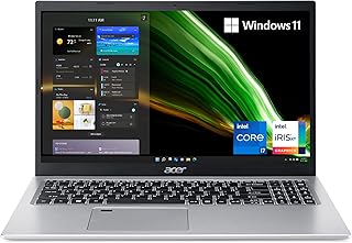 لابتوب ايسر اسباير 5 A515-56-702V بشاشة 15.6 انش FHD IPS انتل كور الجيل 11 i7-1165G7 رسومات انتل ايرس اكس اي وDDR4 16GB وSSD 512GB وWiFi 6 وقارئ بصمة اصبع وكيبورد بي ال وويندوز 11