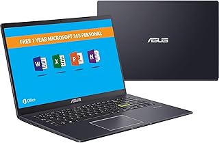 اسس لاب توب فيفوبوك E510MA-BR633WS / انتل سيليرون-N4020 / 4GB RAM DDR4 / هارد 128 SSD / 15.6 انش HD مضاد للتوهج / ويندوز 11+ اوفيس 365/كيبورد عربي-انجليزي/ضمان دولي لمدة عامين، أسود، صناعية