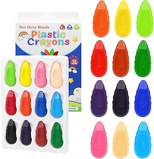 CXNXFD 12 Colour Children's Drawing Colouring Pencils Non-Stick Droplet Colouring Pencils Easy to Hold and Not Dirty Hand Oil Pastels