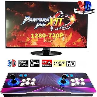 [26780 Games in 1] Classic 3D Arcade Game Console, Pandora's Box Retro Game Machine with Arcade Joystick Double Stick, Support 3D Games, HDMI VGA USB, 1280X720 Full HD Video Game