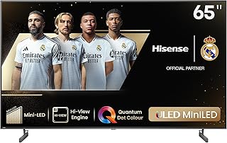 هايسينس تلفزيون ذكي 65 بوصة بدقة 4 كيه مناطق تعتيم محلية كاملة 2 × HDMI 4K@60Hz مع اتش دي سي بي اصدار 2.2 eARc* HDMI*1 HDR10 دولبي فيجن اتموس أسود