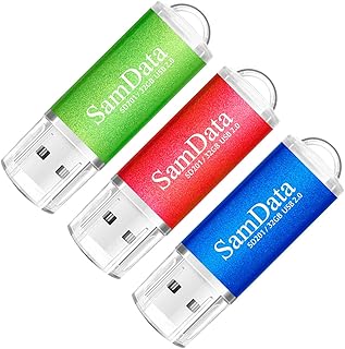 ذاكرة فلاش USB 2.0 سعة 32 جيجابايت من سومدوتا، 3 قطع، 3 الوان: ازرق واحمر واخضر