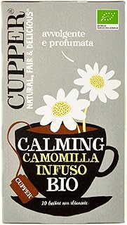 Cupper - 20 Sachets of Organic Chamomile Infusions - No Added Sugar, Egg and Teine - Suitable for Vegans - Refreshing and Digestive Properties