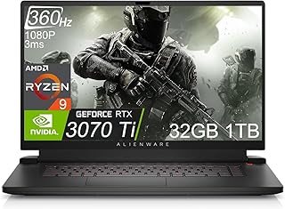 الينوير لابتوب العاب m17 R5 (17.3 انش 360Hz FHD 3ms، AMD رايزن 9 6900HX (بيت i9-11900H)، 32GB DDR5 RAM، 1TB PCIe SSD، انفيديا جيفورس RTX 3070 Ti 8GB، اضاءة خلفية RGB، USB 4.0