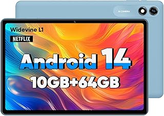 تابلت اندرويد 14 من كولور روم، 10.1 انش، ذاكرة RAM 10GB + 64GB ROM توسيع 1TB، ثماني النواة مع نظام تحديد المواقع، 8000mAh، شاشة FHD 1280×800، كاميرا مزدوجة 5MP+8MP، واي فاي، بلوتوث، GPS (ازرق)