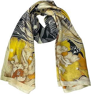 Pokeedioty Womens Scarf Lightweight Elegant Floral Pattern Scarf Fashion Scarves Sheer Scarfs Shawls