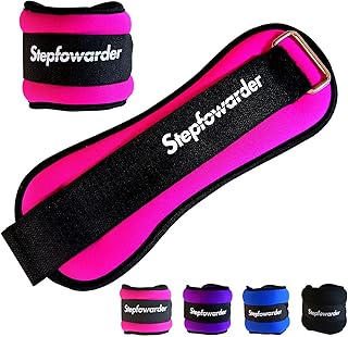 Stepfowarder 1-4 Lbs Ankle/Wrist Weights (a Pair), Optional Colors & Weights with Adjustable Strap for Women, Men, Kids - Running, Jogging, Gymnastic, Physical Therapy, Fitness