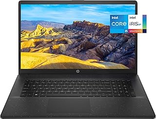 HP لابتوب رفيع 2023 بشاشة HD 17.3 انش ومعالج انتل كور i5-1235U (حتى 4.4GHz و10 نواة) وبطاقة رسومات انتل ايرس Xe وRAM 16GB وSSD PCIe 1TB وواي فاي 6 وبلوتوث 5 وويندوز 11 هوم، اسود وملحقات 3 في 1