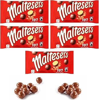 Kozy Home Maltesers Chocolate Balls 37 gram bags - Honeycomb Spheres Covered In A Creamy Layer Of Milk The Ultimate Fusion and Irresistible Crunch (In KH Packaging) (5 pack)