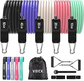 VEICK Resistance Bands, Exercise Bands, Resistance Bands for Working Out with Handles, Workout Bands for Men and Women, Exercising Bands for Fitness Weights Work Out at Home